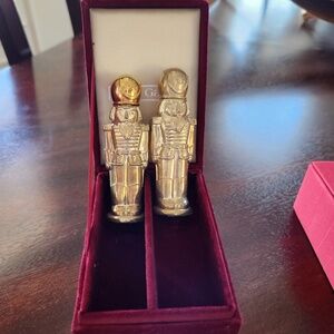 Silver Gallery Vintage 1994 Godinger Silver Nutcracker Soldier Set In Velvet Box